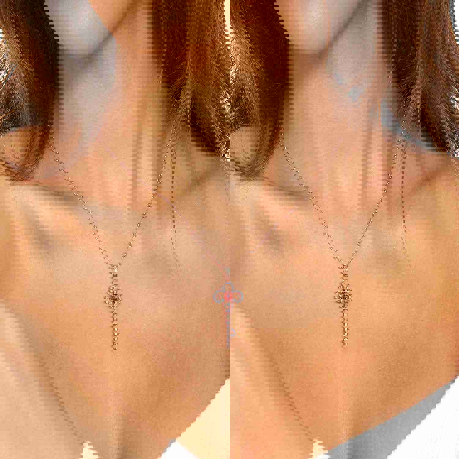 Women's Natural Garnet Pendant Necklace in 925 Silver