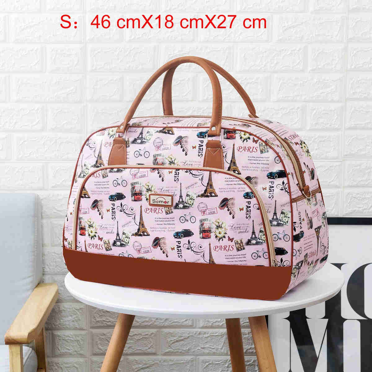 Lkblock Women's Fashion PU Leather Travel Duffle Bag - Large Capacity, Waterproof, Cartoon Print