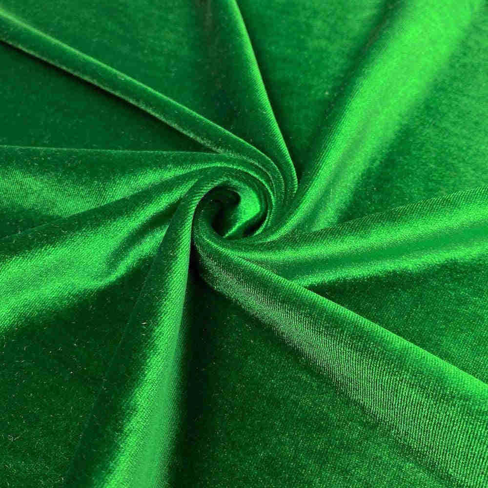 Stretch Velvet Fabric - Kelly Green - 60" Wide for Sewing, Apparel, and Crafts