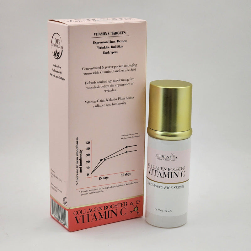 Elementica Collagen Booster Vitamin C Anti-aging Face Serum 1.4 oz for Dark Spots & Wrinkles