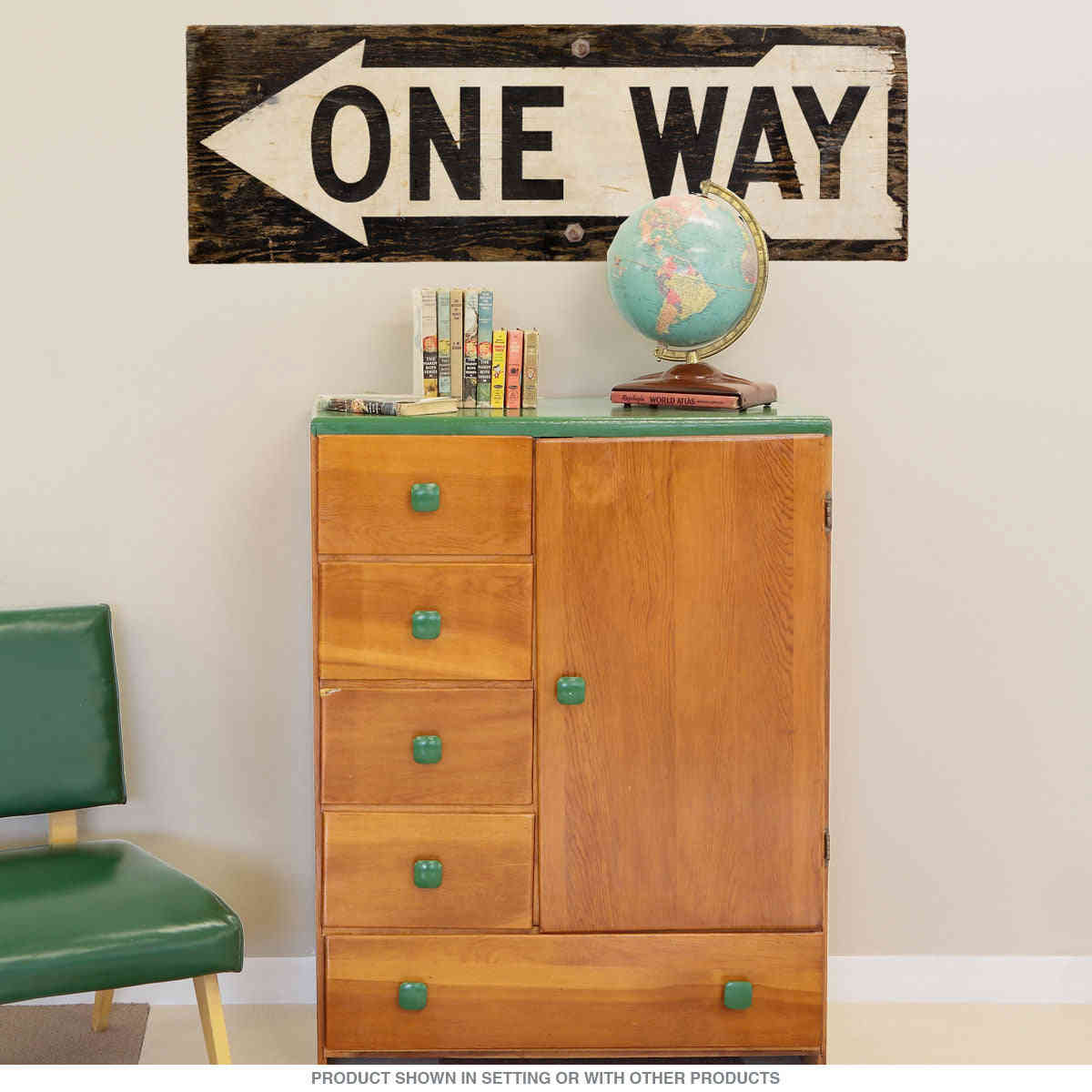 One Way Street Left Arrow Wall Decal - Premium Road Sign Decoration