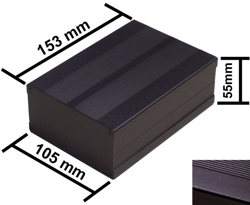 153x105x55mm Aluminium Electronic Enclosure Box for DIY Projects (Silver/Black)