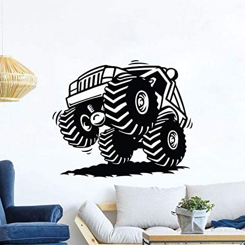 Monster Truck Stunt Vinyl Wall Sticker Decal - Big Wheels Toy Car Design