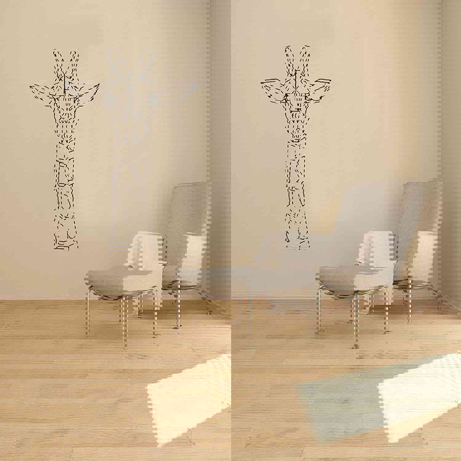 Geometric Giraffe Vinyl Wall Sticker Decal - Animal Life Quote