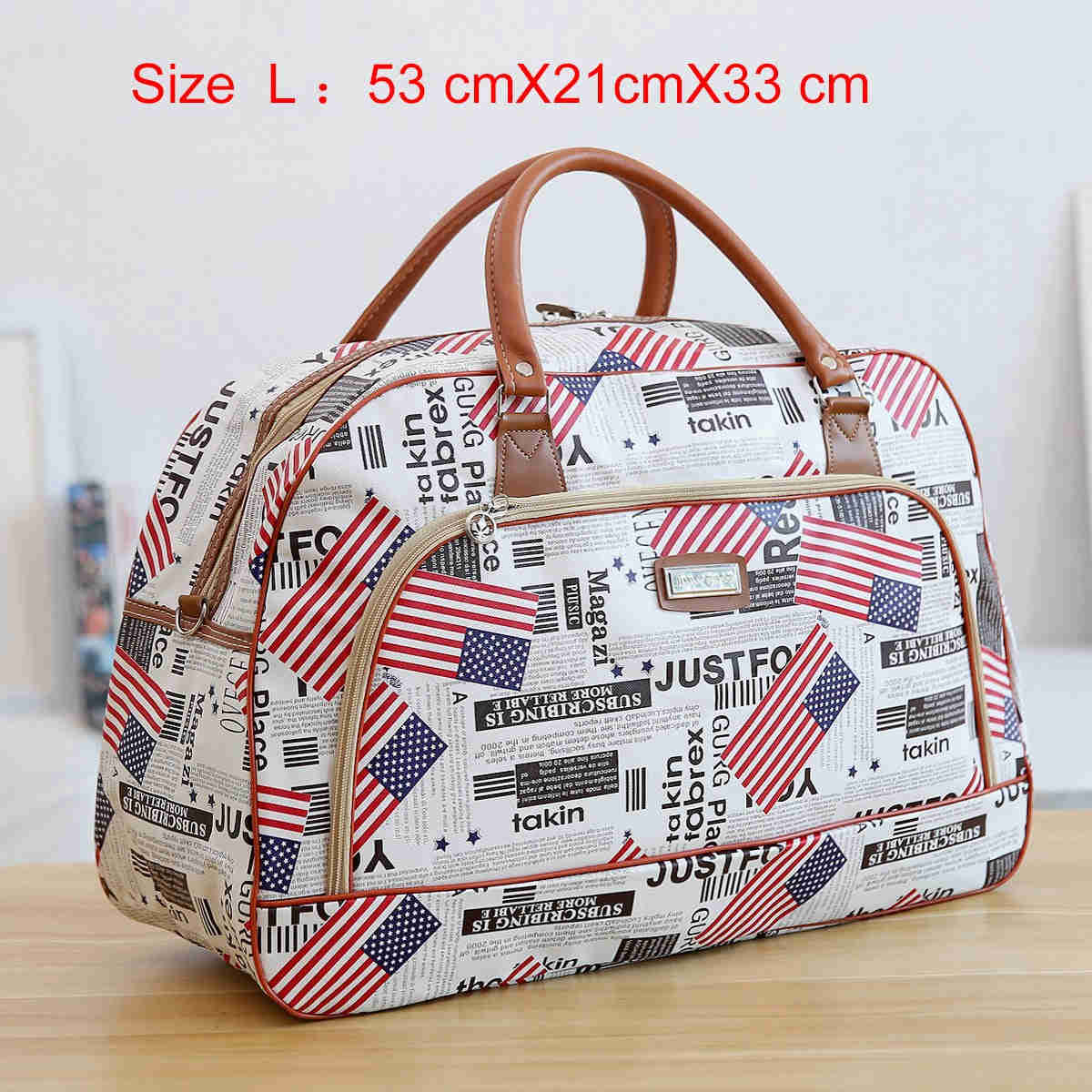 Lkblock Women's Fashion PU Leather Travel Duffle Bag - Large Capacity, Waterproof, Cartoon Print