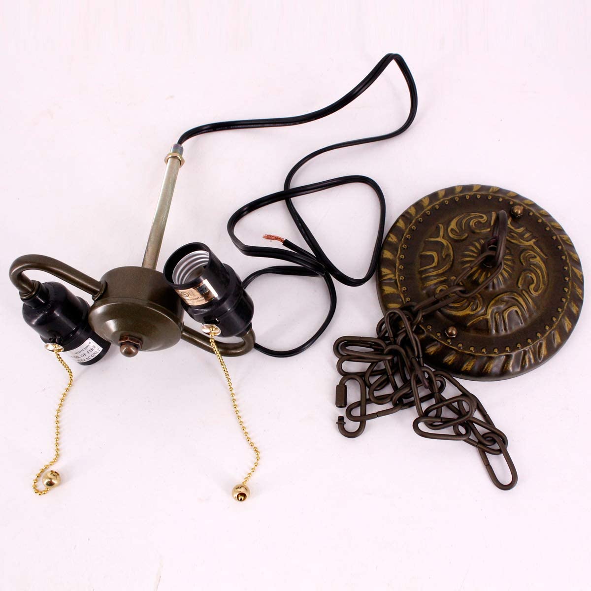 Stained Glass Pendant Lamp Fixture Werfactory® 16 Inch Tiffany Hanging Light Blue Yellow Dragonfly