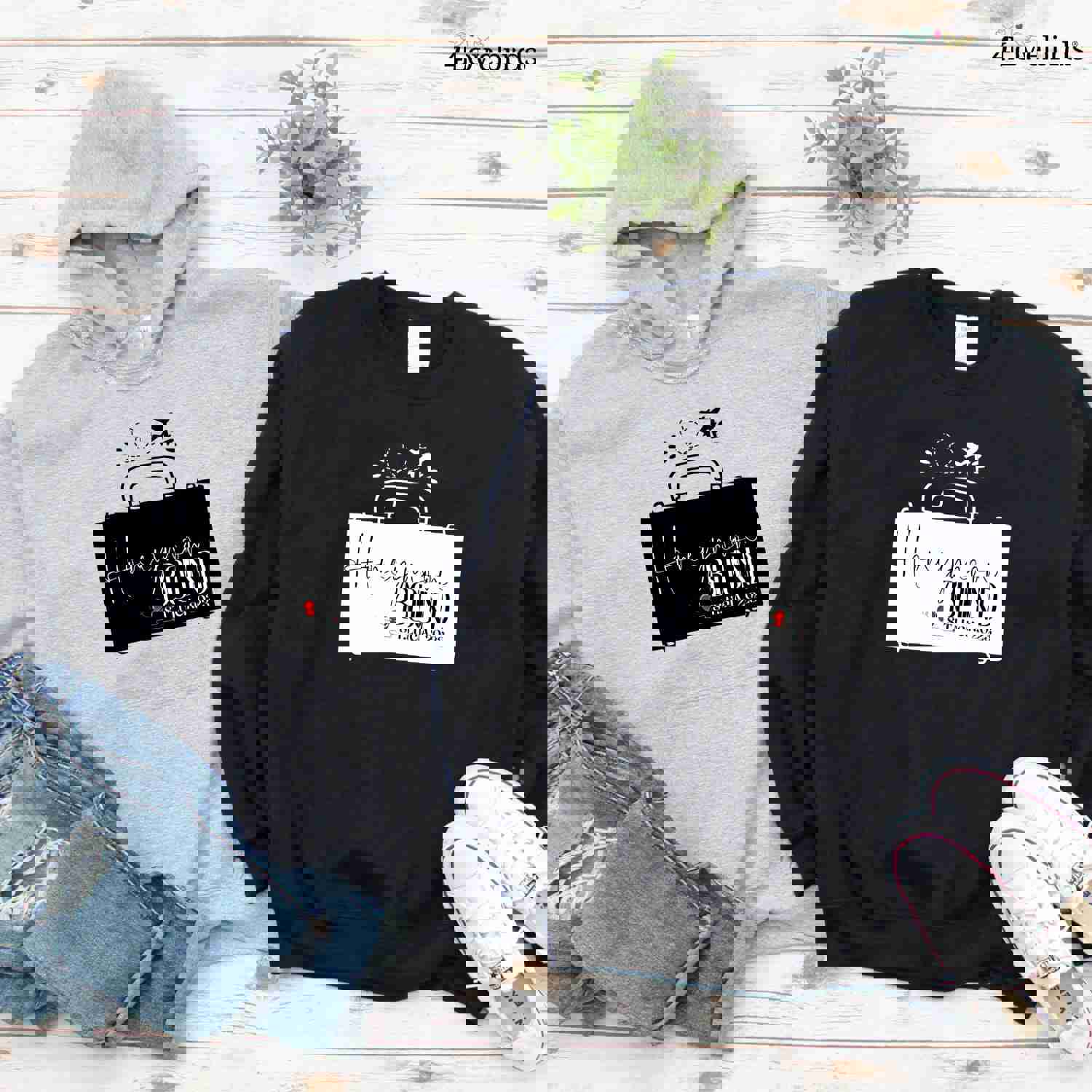 Honeymoon Bound Hoodie - Couple's Matching Sweatshirt & Engagement Gift