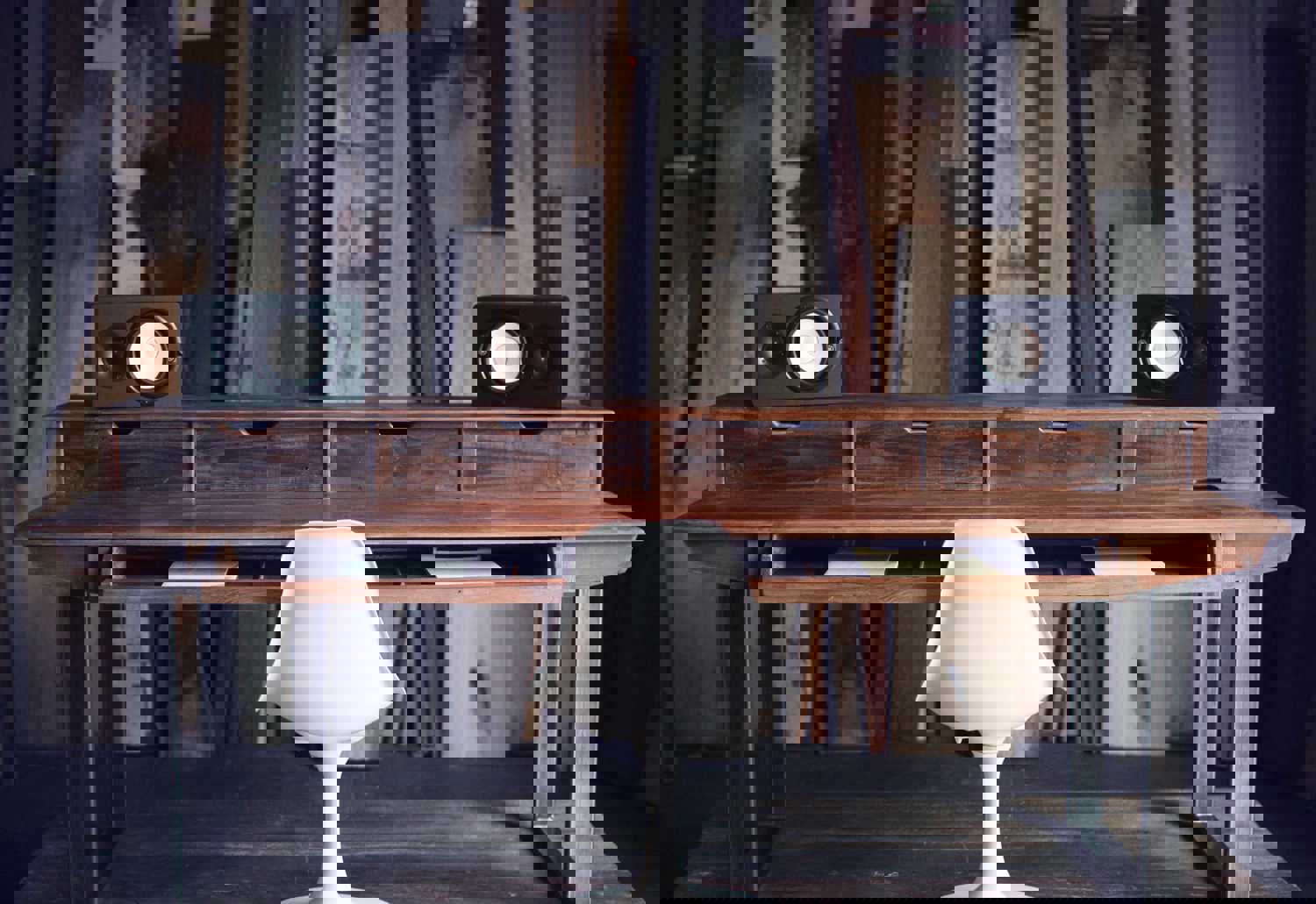 Monkwood SD88 Studio Desk in Rustic Reclaimed Wood for Audio/Video/Music/Film Production