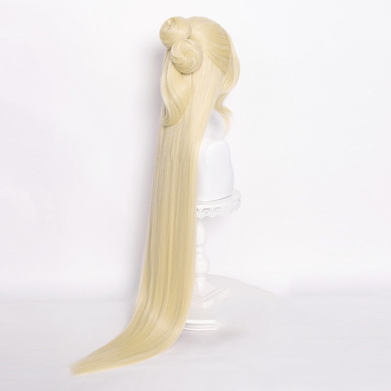 Genshin Impact Fatui Executive Officer NPC Cosplay Shoes with Yellow Wigs and La Signora Accessories