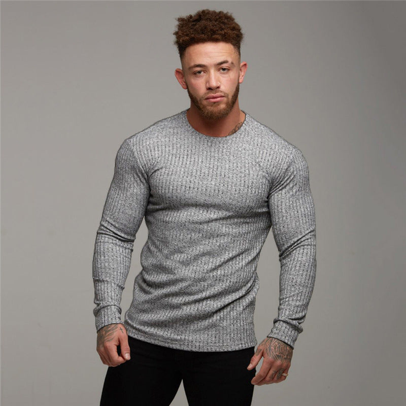 Men's Fitness Casual Slim Knitted Long-Sleeve T-Shirt