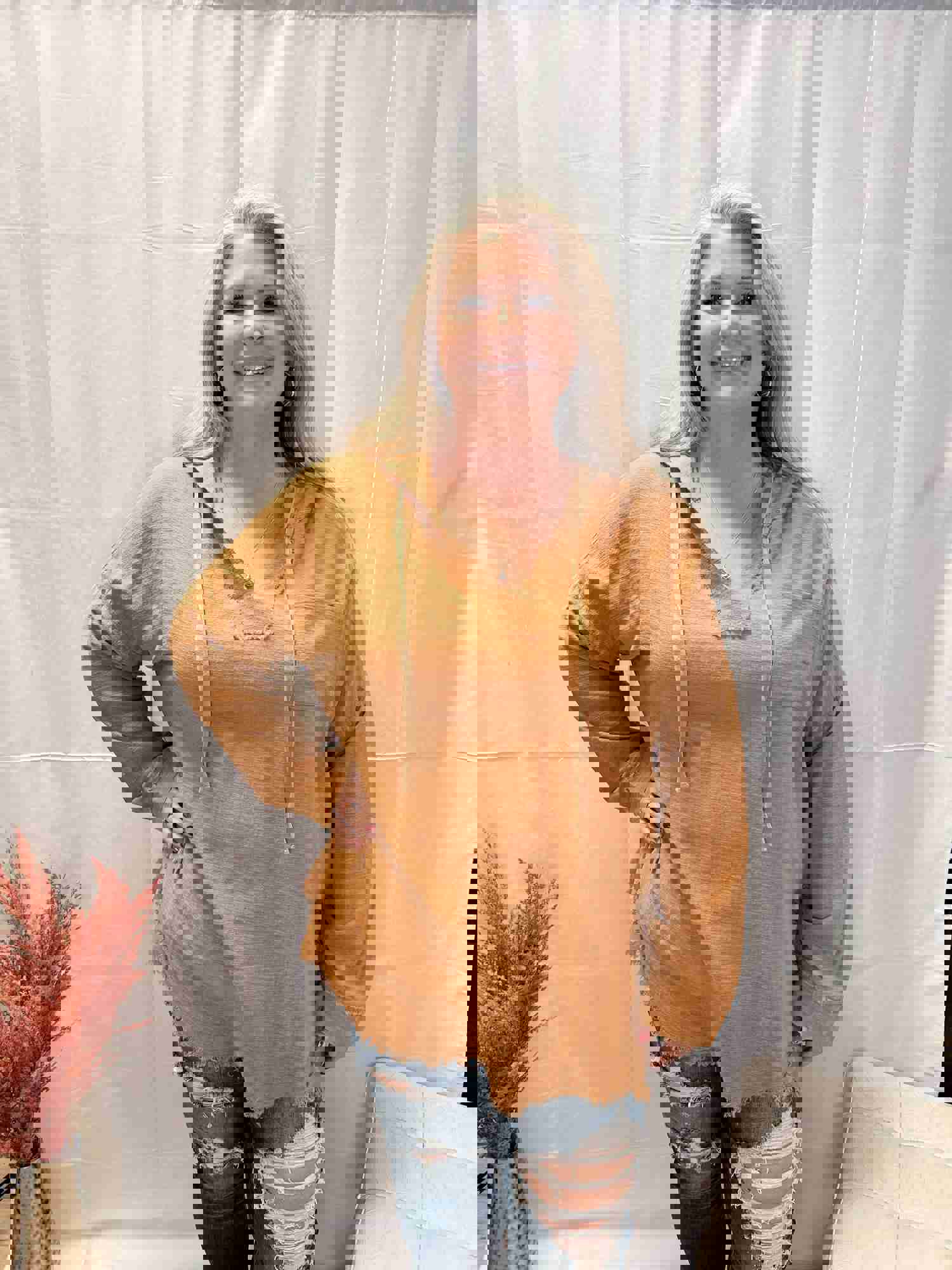Front Pocket Hoodie Top - PLUS