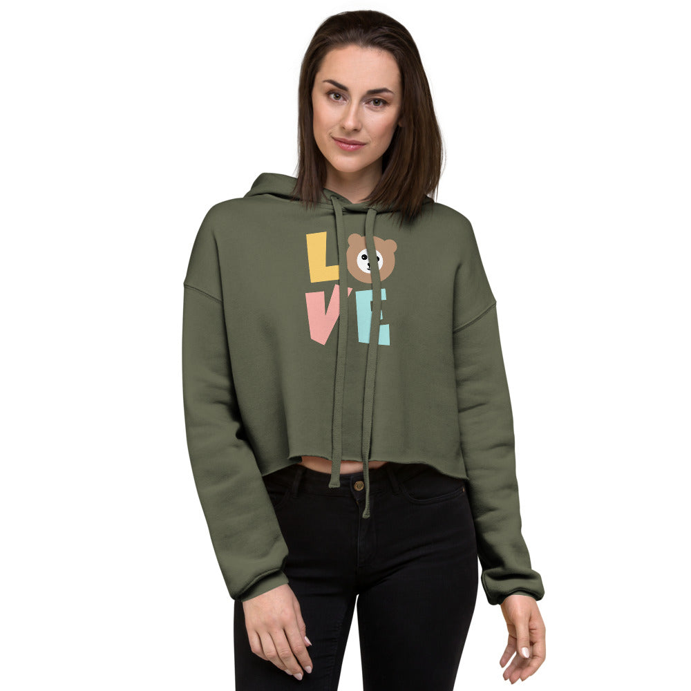 LOVE by Misa Crop Hoodie - Trendy Raw Hem with Drawstrings