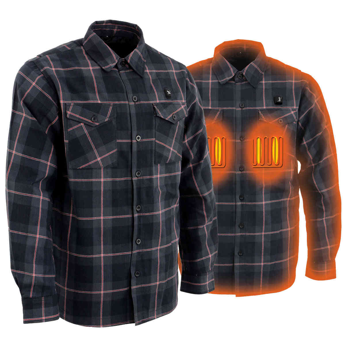 NexGen Heat NXM1602SET Riffraff Heated Flannel Shirt for Men with Rechargeable Battery