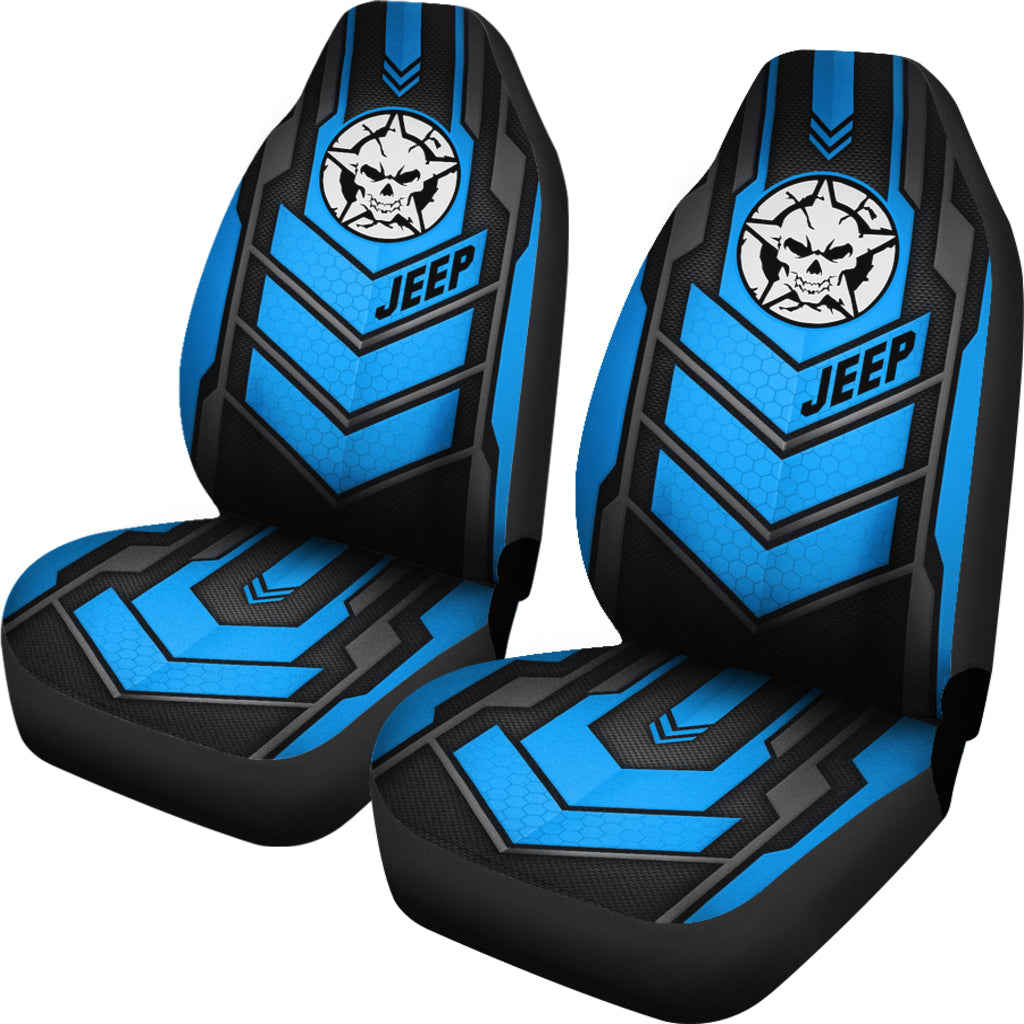 Jeep Skull Cosmos Blue Custom Car Seat Covers - Ci220602-14