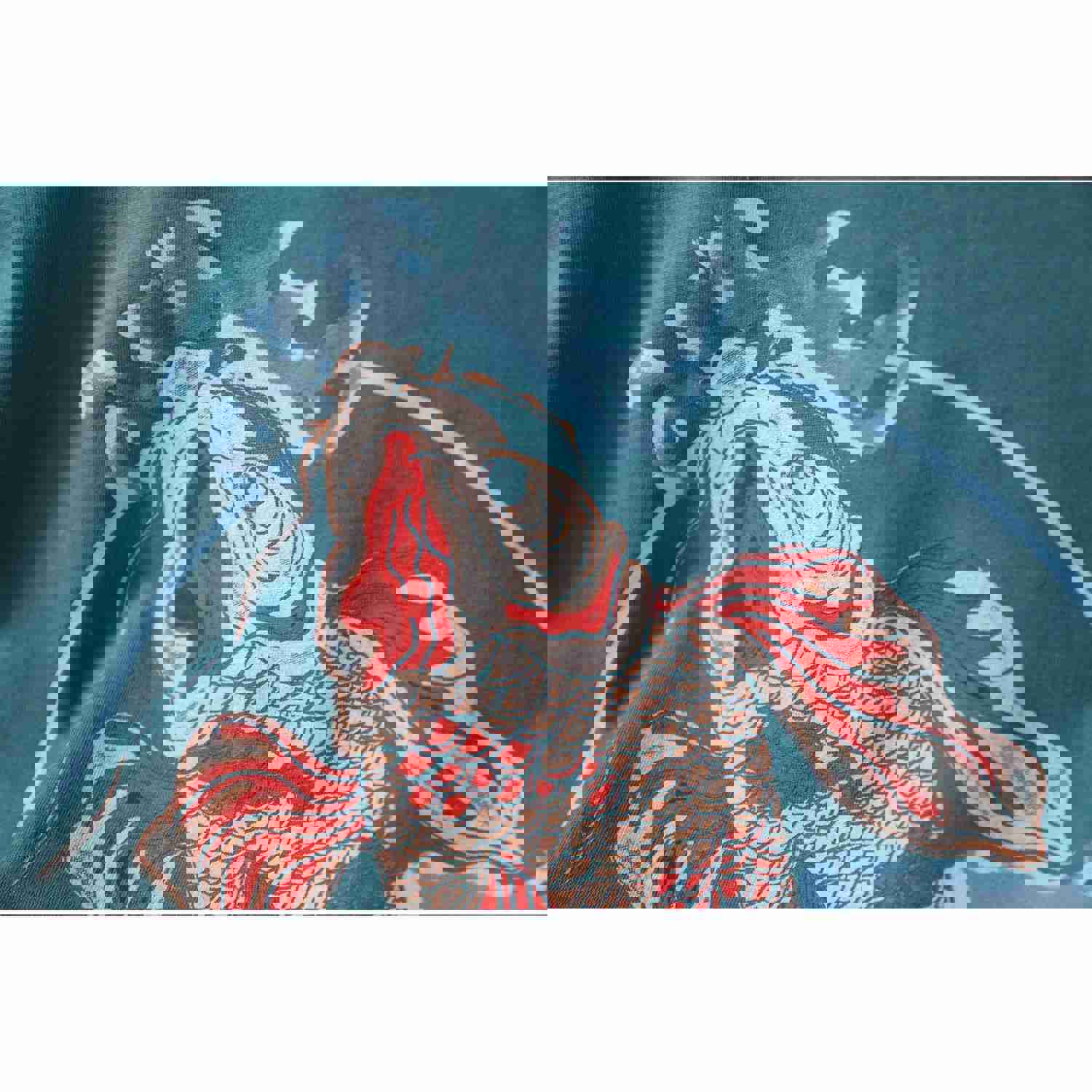 Fashion Overdyed T-Shirt - Bohemian Style Koi Fish Graphic Tee