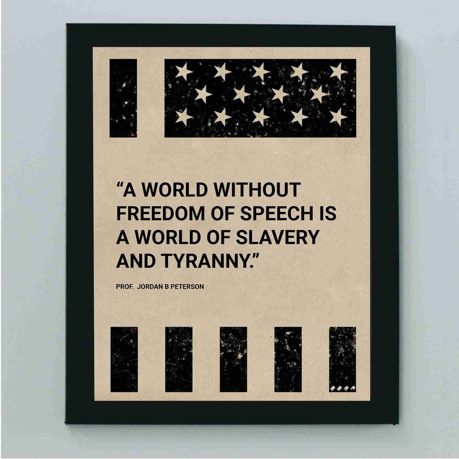 World Without Freedom of Speech - American Flag Wall Art - 8 x 10 Patriotic Poster Print