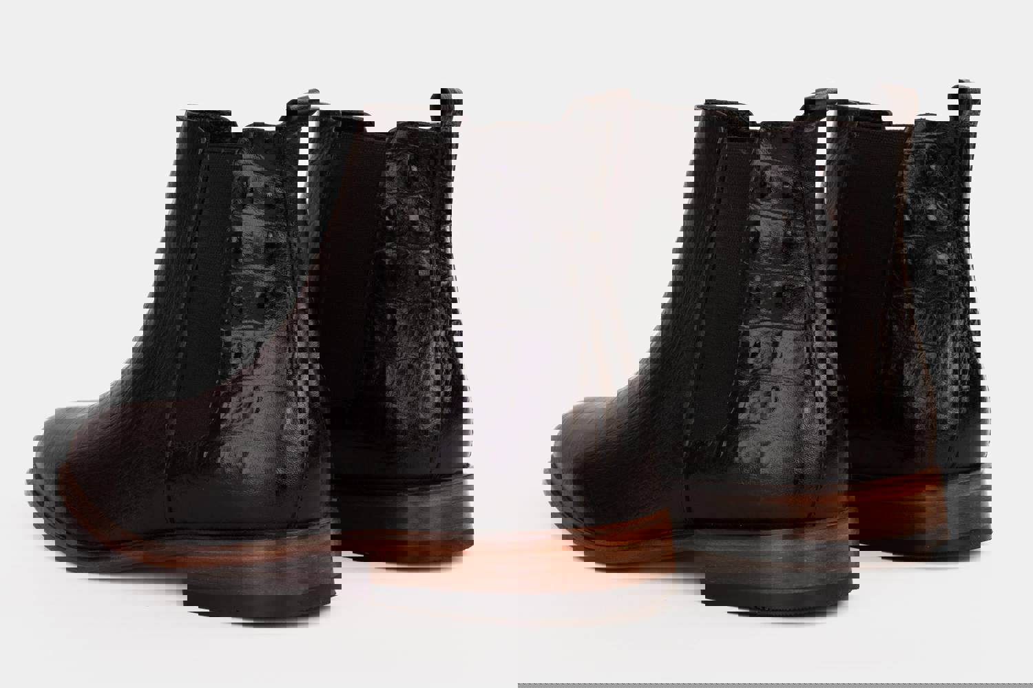 Sirocco Black Leather Chelsea Dress Men Boot