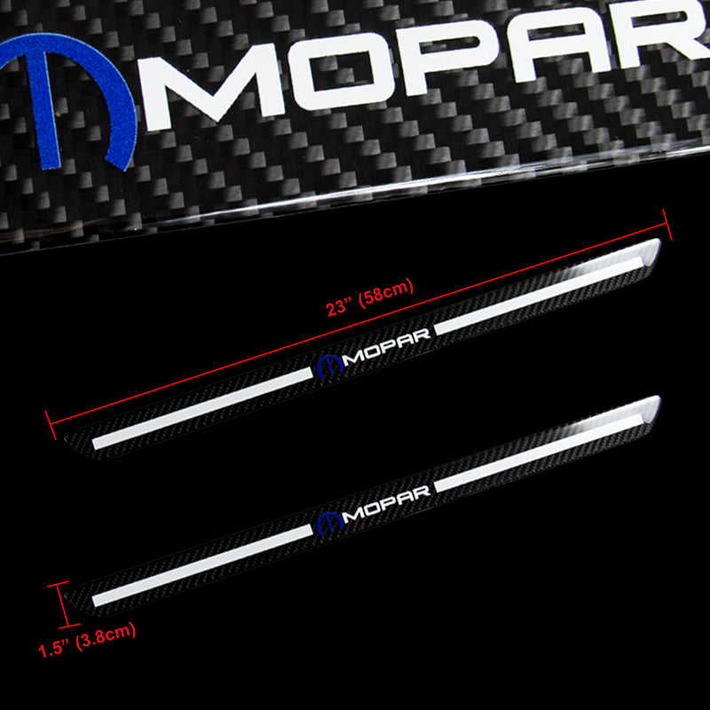 MOPAR Carbon Fiber Car Door Welcome Plate Sill Scuff Cover Decal Sticker 4pc Set