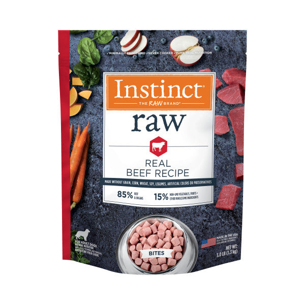Instinct Raw Frozen Beef Bites Dog Food - High Protein, Grain-Free