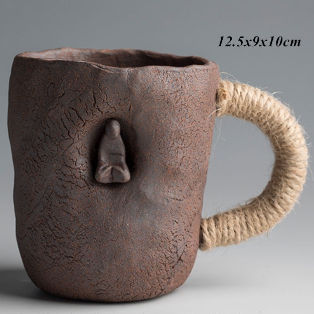 Thick Ceramic Mug With Lid Spoon - Large-capacity Japanese Coffee Cup