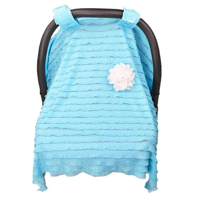 Floral Print Baby Nursing Privacy Cover - Soft Breastfeeding Scarf for Stroller and Car Seat