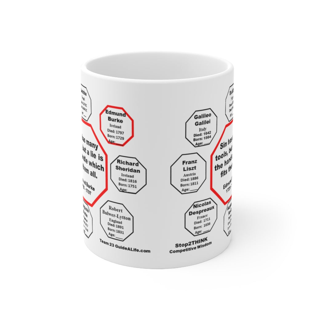 Edmund Burke Quote Mug - 11oz Ceramic Cup for Coffee, Tea, or Hot Chocolate