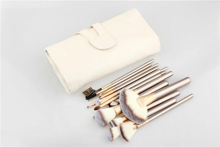 Spot Detonating 121824 White Make-up Brush Set - 24 Pieces Champagne Color Makeup Brushes