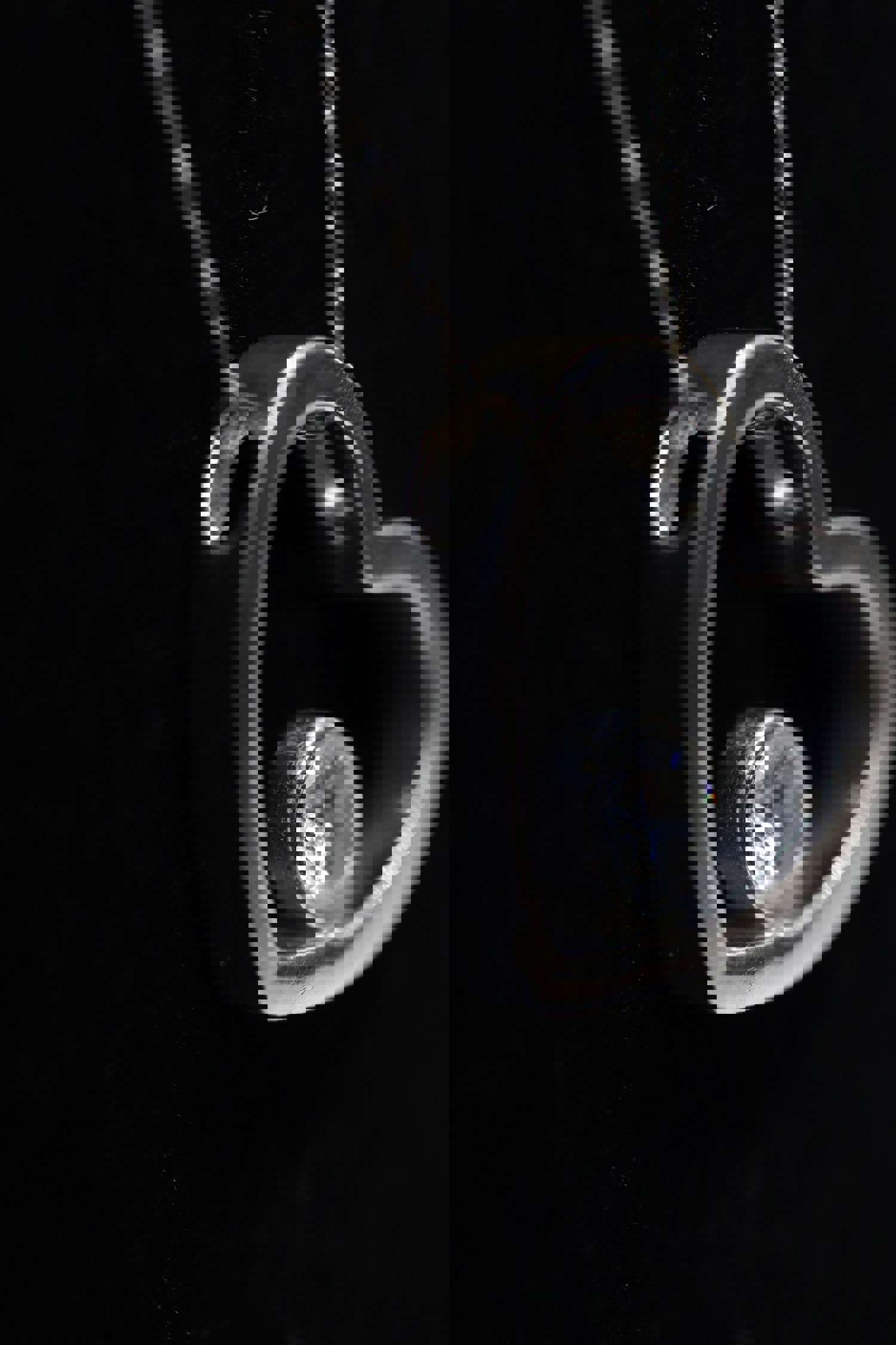 18k Open Heart 0.21ct Diamond Solitaire Pendant with 14k Thin Necklace