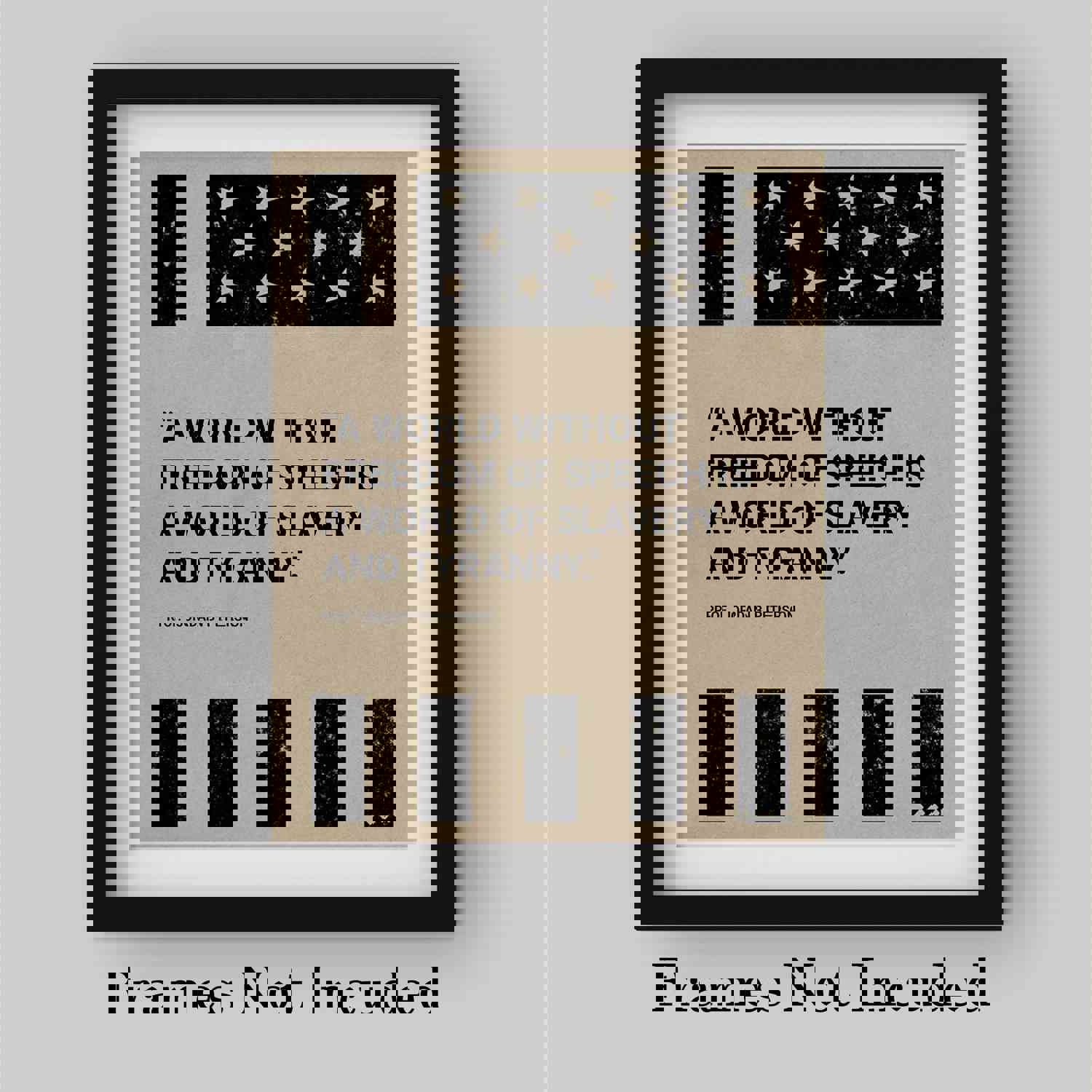World Without Freedom of Speech - American Flag Wall Art - 8 x 10 Patriotic Poster Print
