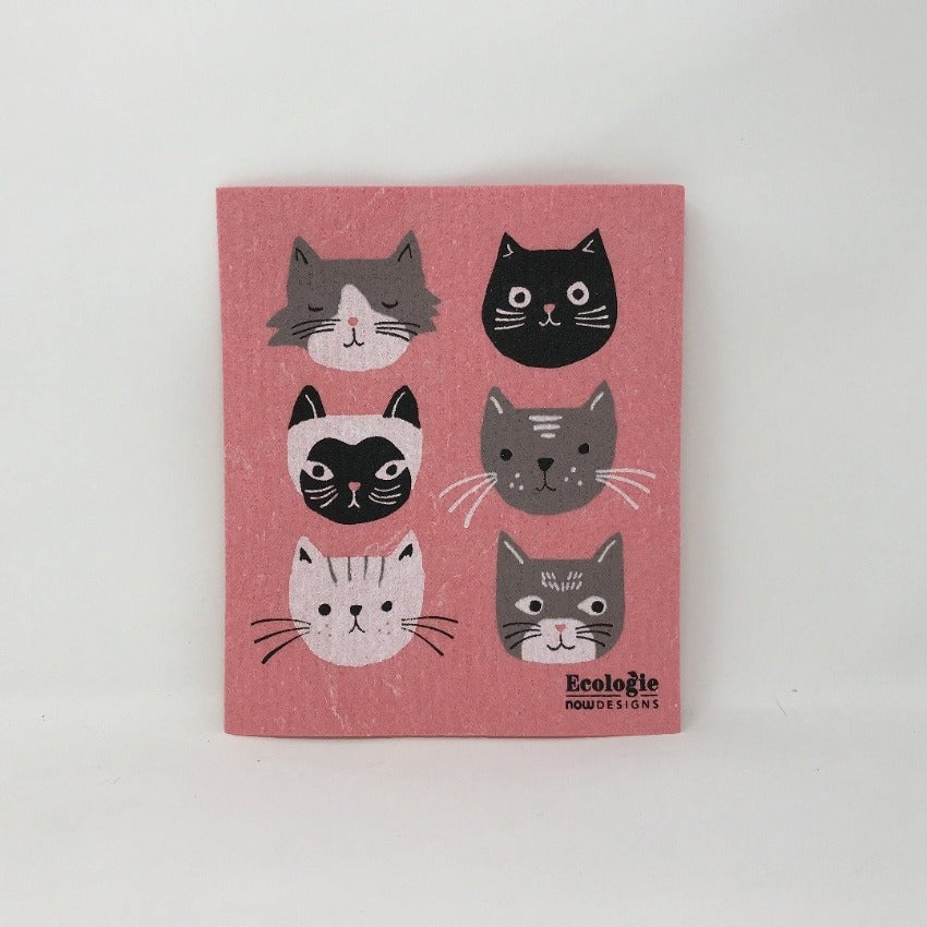 Kitchen Sponge Cloth - Cat Faces