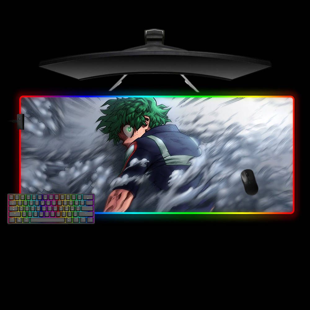 Deku Smoke Design RGB Gaming Mouse Pad with LED Strip