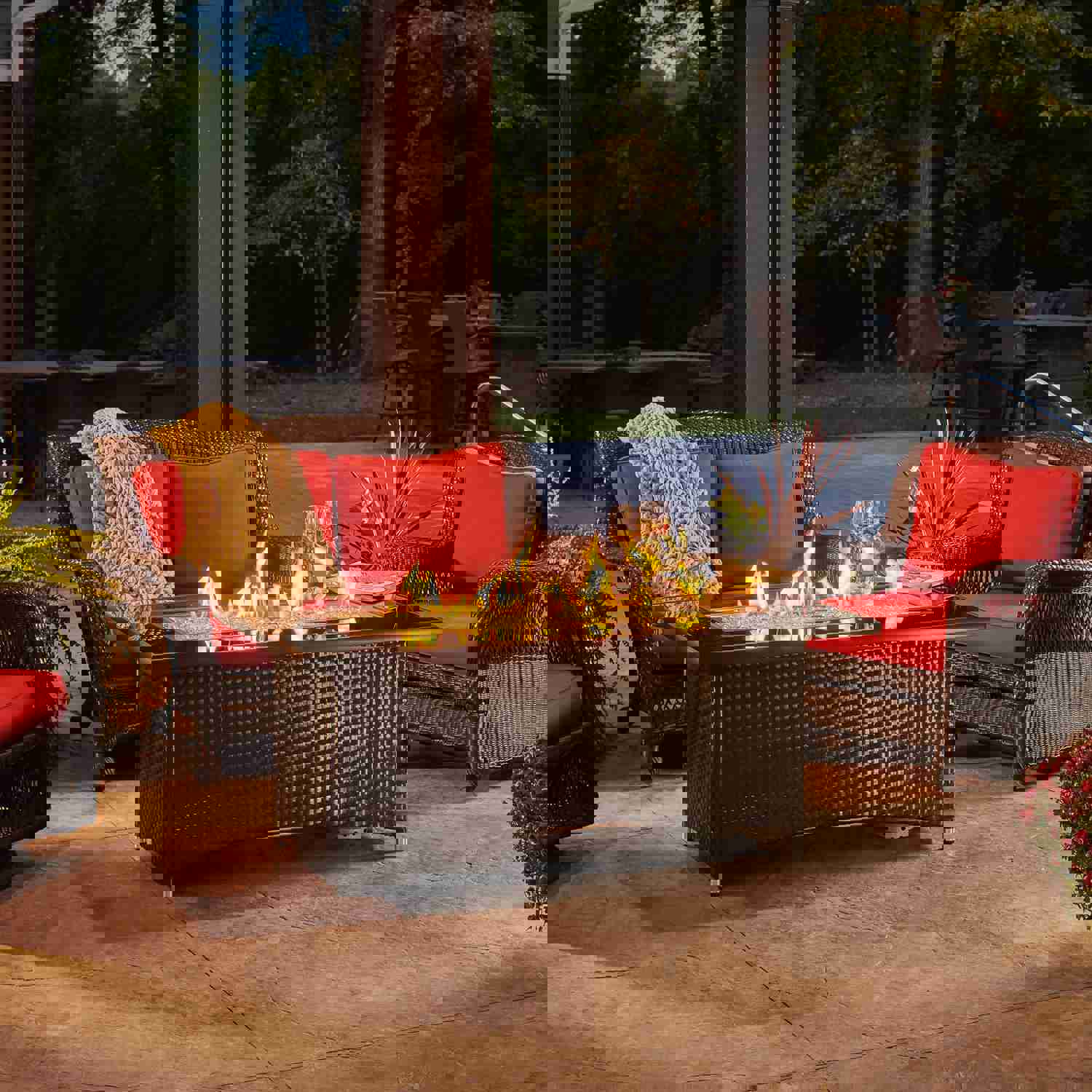 Montego Linear Gas Fire Pit Table