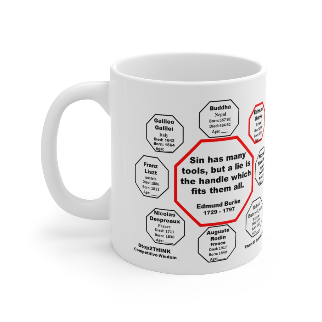 Edmund Burke Quote Mug - 11oz Ceramic Cup for Coffee, Tea, or Hot Chocolate