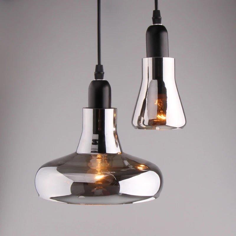 MIRODEMI® Retro Pendant Lamp - Smoky Gray Glass for Dining Room & Kitchen
