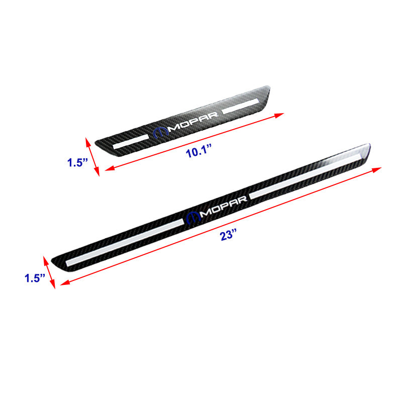 MOPAR Carbon Fiber Car Door Welcome Plate Sill Scuff Cover Decal Sticker 4pc Set