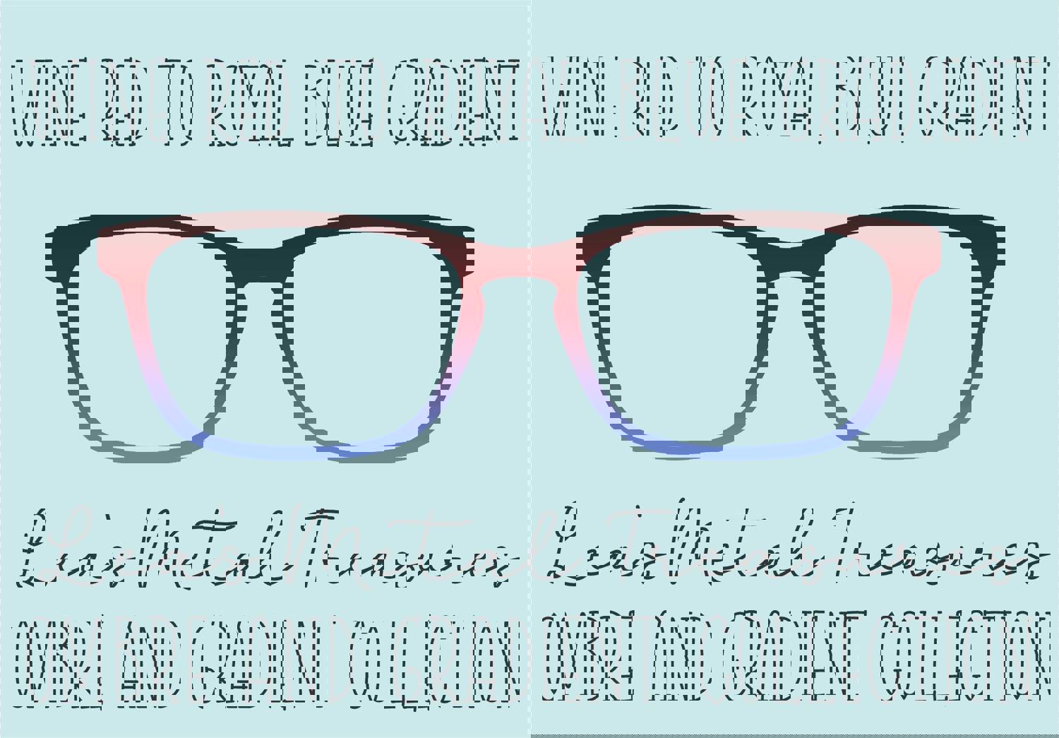 Wine Red to Royal Blue Eyewear Frame Toppers with Magnets