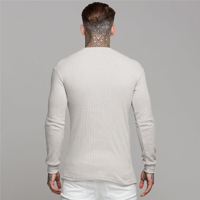 Men's Fitness Casual Slim Knitted Long-Sleeve T-Shirt