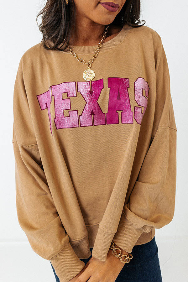 Texas Graphic Sweatshirt for Women - Lightweight & Cozy Oversized Fit