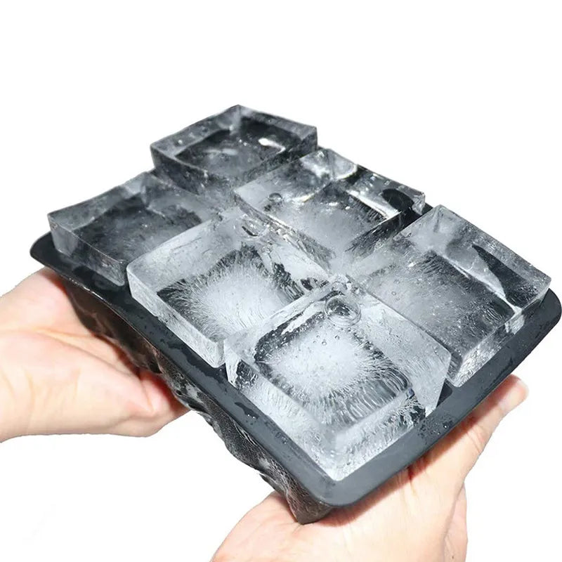 Grid Big Ice Tray Mold Box - Large Food Grade Silicone Ice Cube Square Tray for DIY Bar, Pub, Wine, and Cocktails (4/6/8/15 Grid Options)