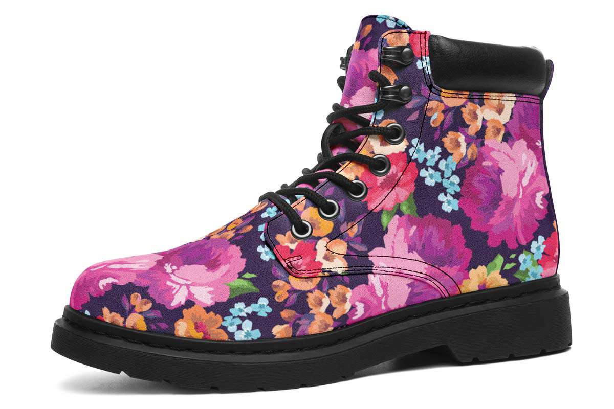 Floral Classic Vibe Boots - Custom Printed, Vegan & Water Resistant