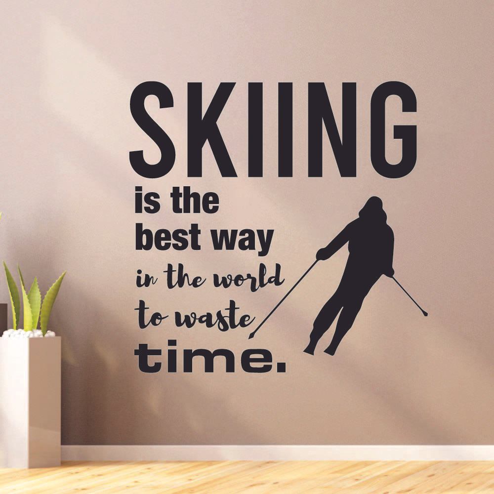 Skiing Quotes Vinyl Wall Sticker Art Wall Decal - Motivational Skiing Decor