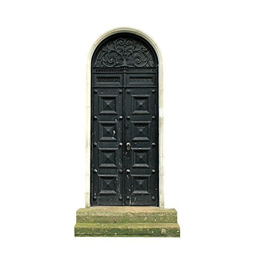 Fancy Black Fairy Door - Wall Decal - 6" wide x 11.5" tall