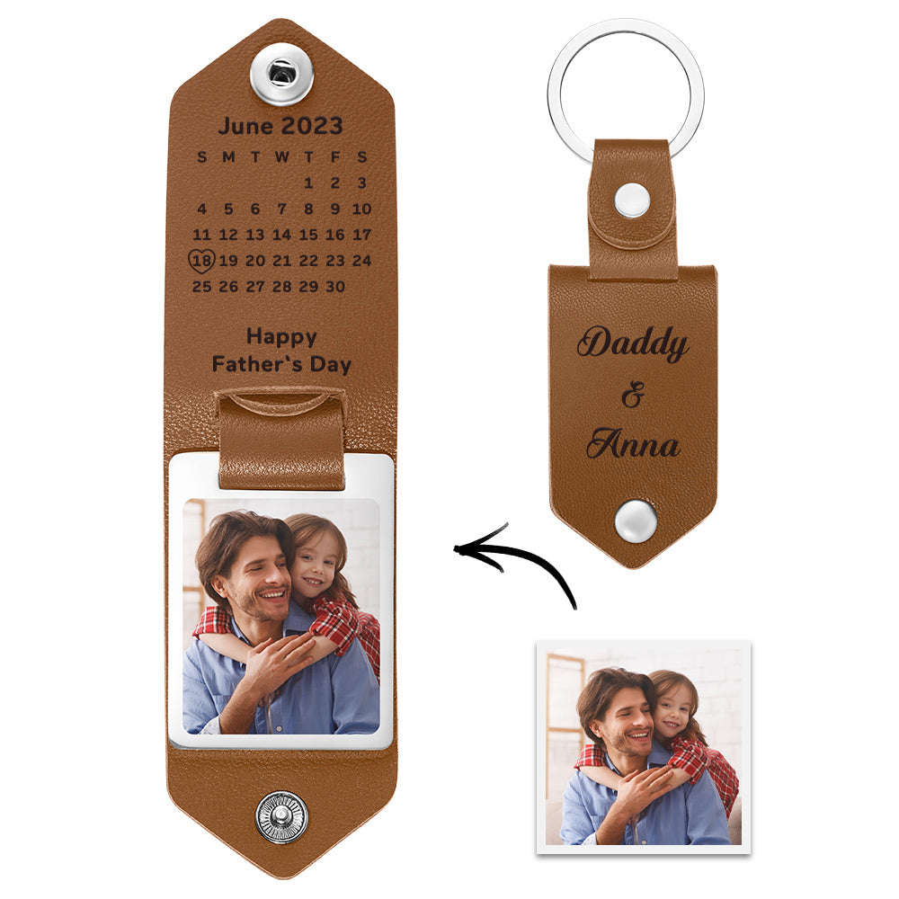 Custom Date Keychain With Calendar - Personalized Christmas & Anniversary Gifts for Couples
