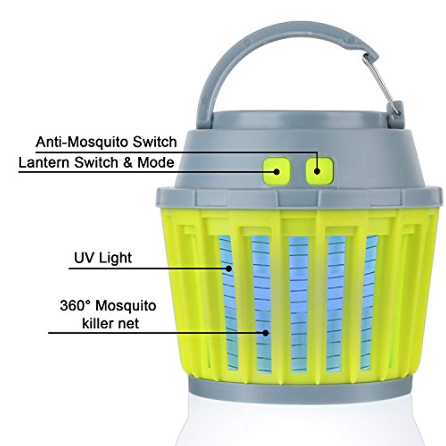 ERAVSOW Bug Zapper & LED Camping Lantern 2-in-1, Waterproof Rechargeable Mosquito Killer