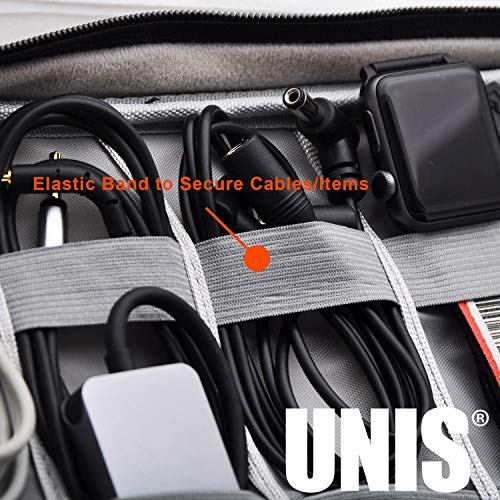 UNIS Black Electronic Organizer Carry Bag for Accessories, Chargers, USB, and Camera Hardware