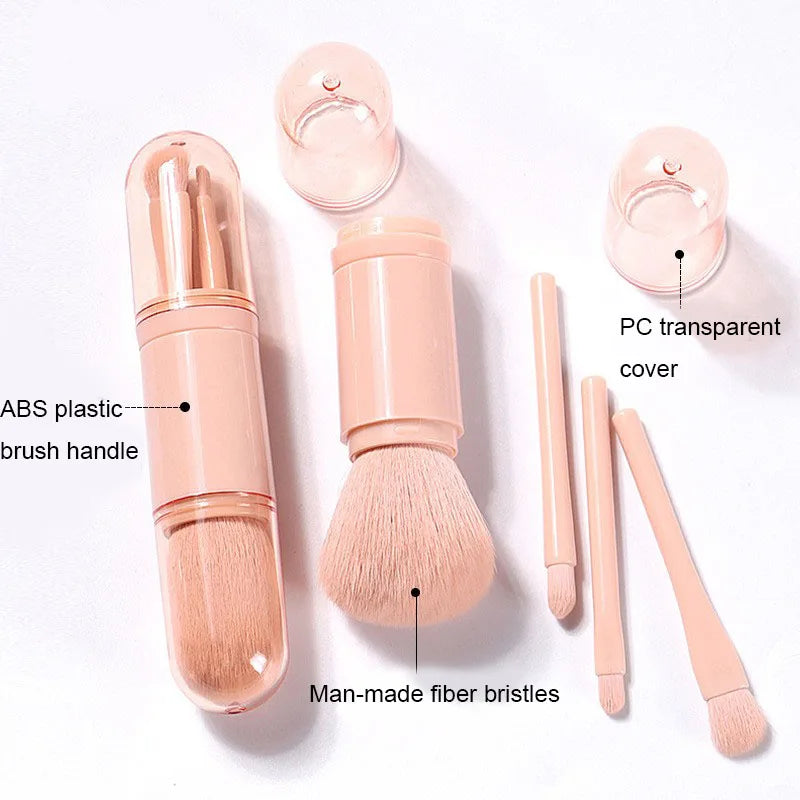 4Pcs/Set 4 In 1 Telescopic Makeup Brush Portable Travel Makeup Brushes Set