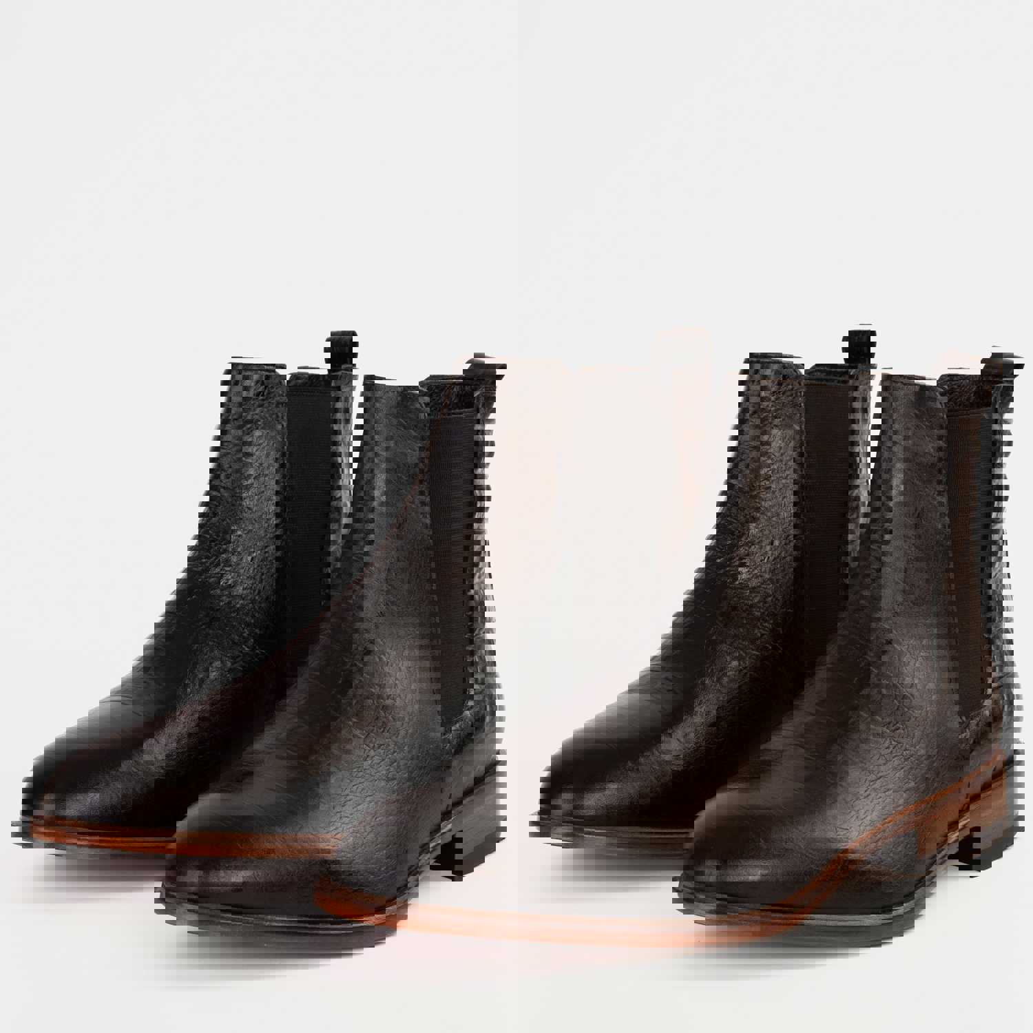 Sirocco Black Leather Chelsea Dress Men Boot