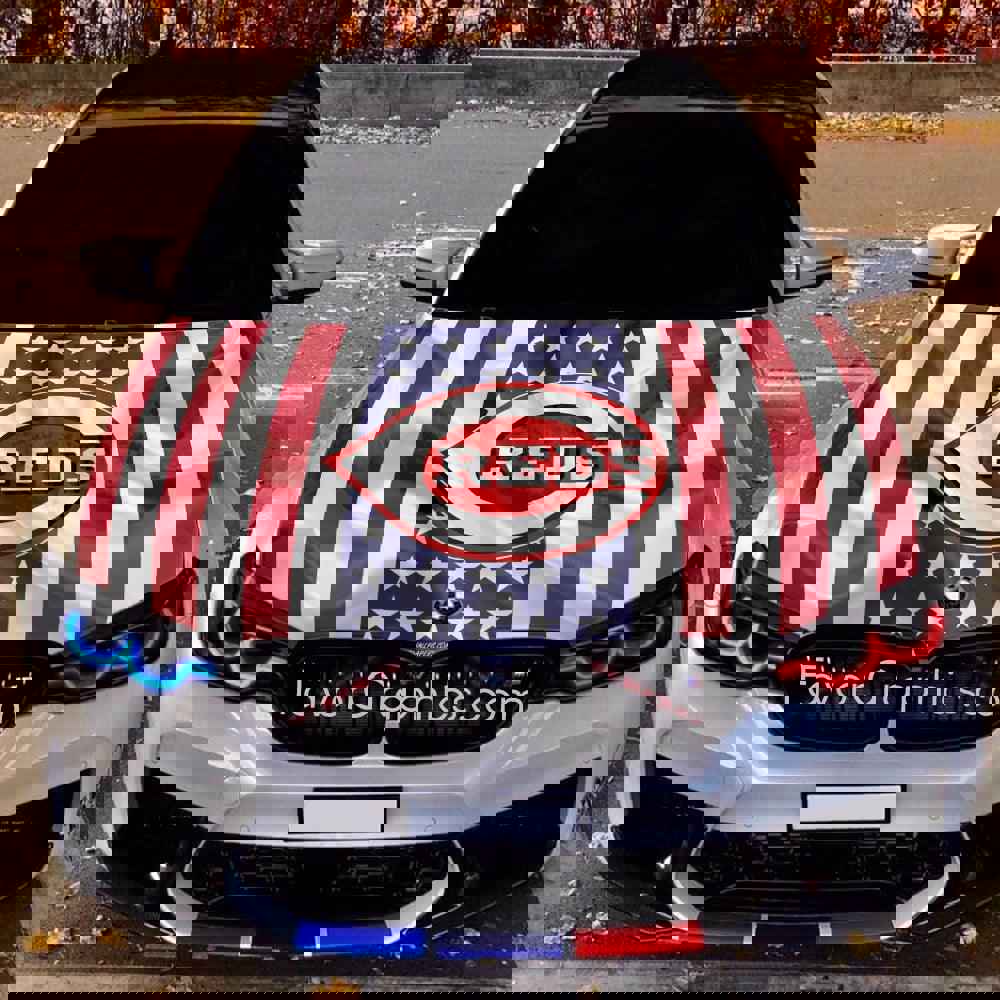 Cincinnati Reds Itasha Car Vinyl Hood Wrap Decal Sticker