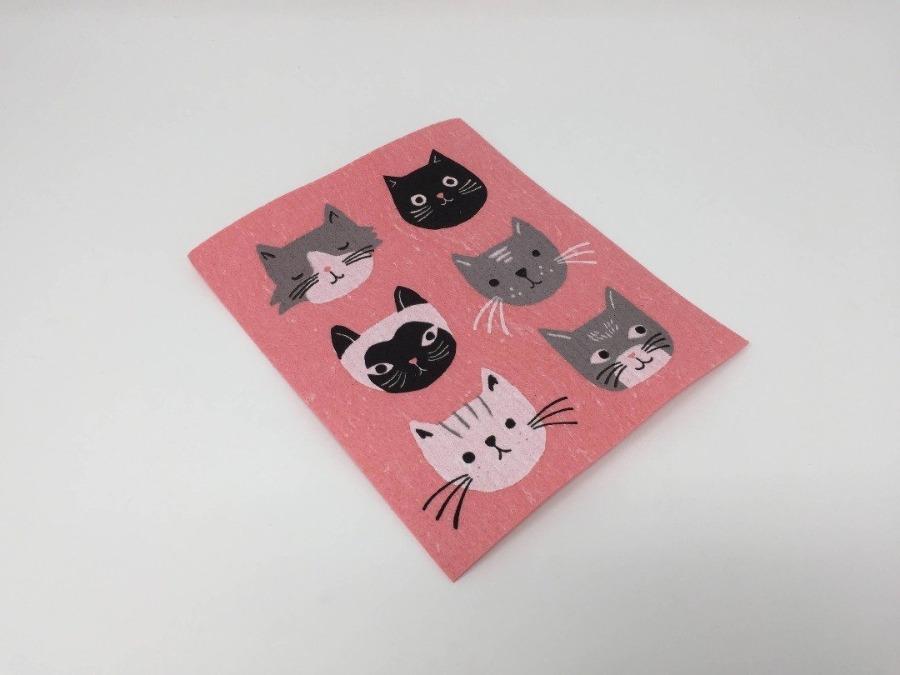 Kitchen Sponge Cloth - Cat Faces