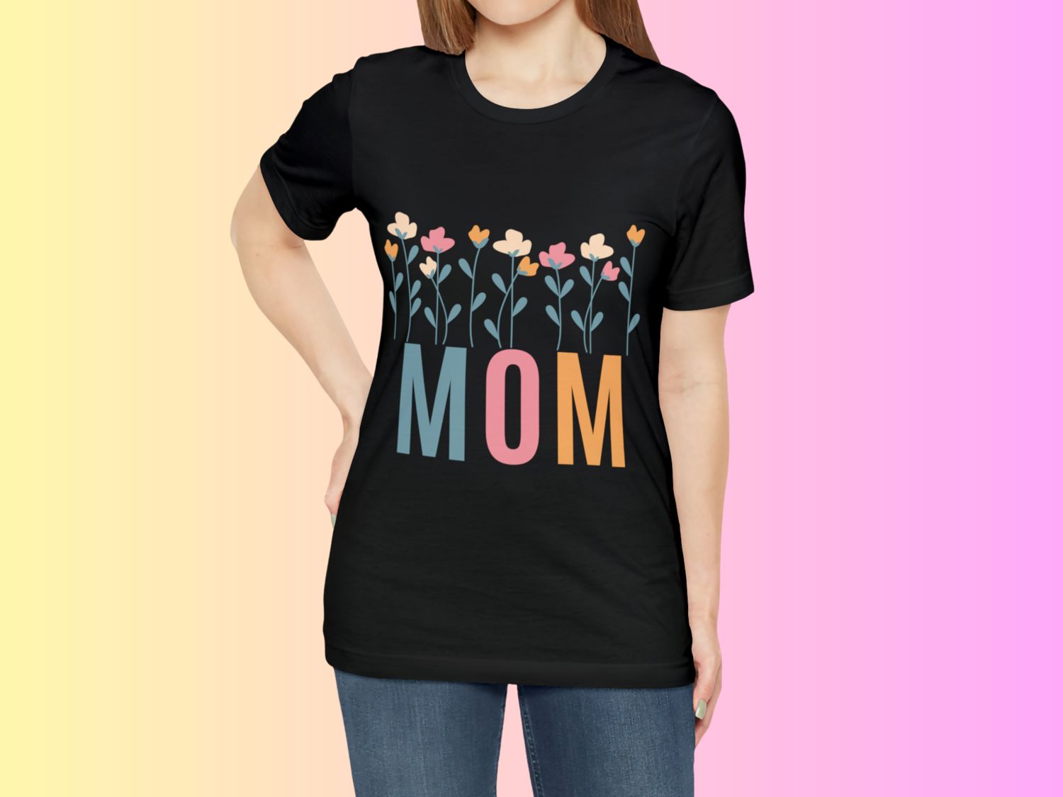 Wild Flowers Mom T-shirt, Boho Mom Tee, Mothers Day Gift For Mom, Moms Birthday Gift, Hippie Mommy Shirt